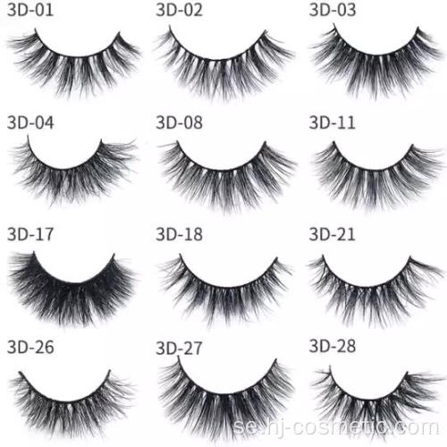 Partihandel 5 par 3d mink päls false eyelash 3d mink ögonfransar